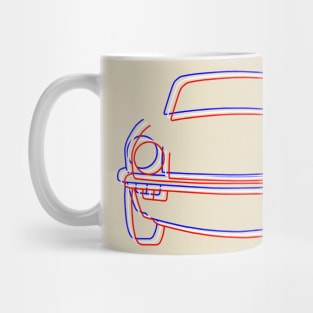 Triumph Spitfire classic car outline line graphic (red white blue) Mug